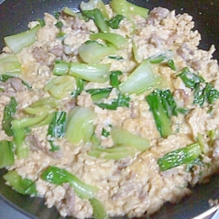 豆腐と青梗菜のチャンプル